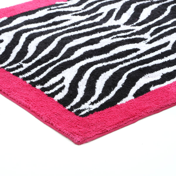 Sweet Jojo Designs Zebra Cotton Pink/Black/White Rug & Reviews | Wayfair